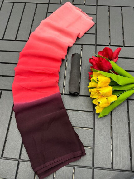 3D Padding Rich Darky Color With Satin Blouse Soft Fabric Saree